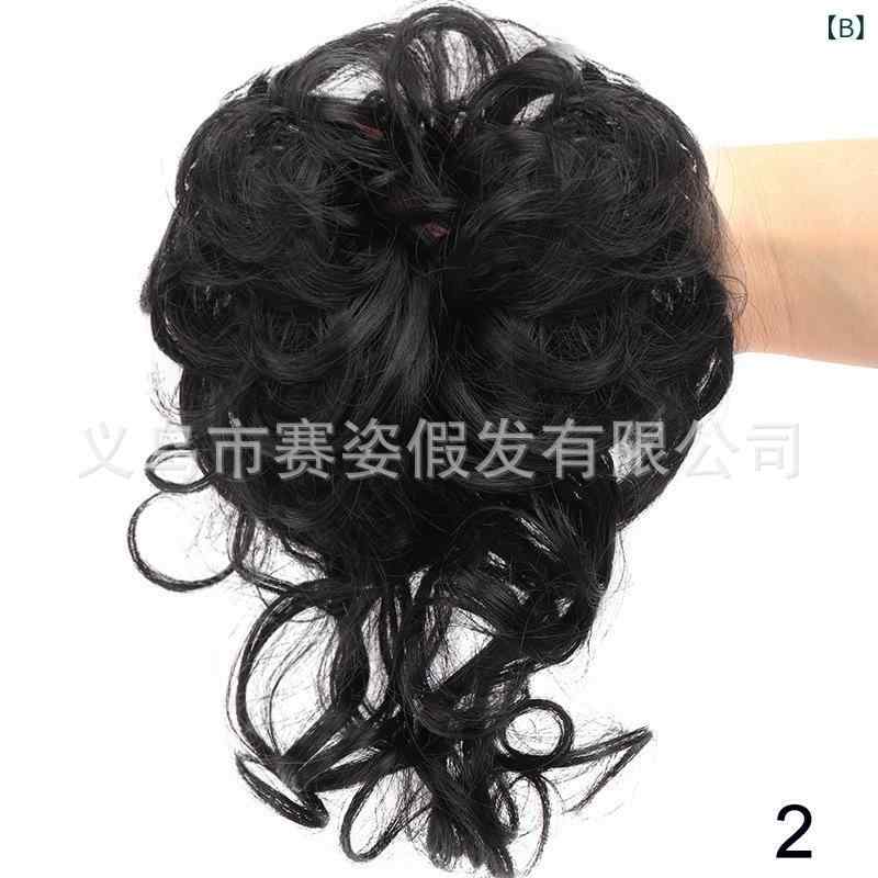 シュシュウィッグ メンズ レディース お団子 おくれ毛付 シニヨン つけ毛 ヘアアレ...