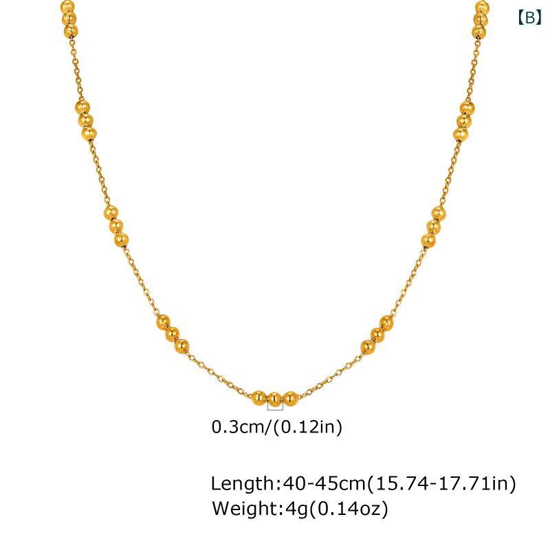 ブレスレット レディース ステンレス 電気メッキ加工 ゴールド ボールチェーン ビーズ エレガント きれいめ 大人 ファッション 通勤 オフィス 普段使い カジュアル ジュエリー アクセサリー 錆びにくい 春夏