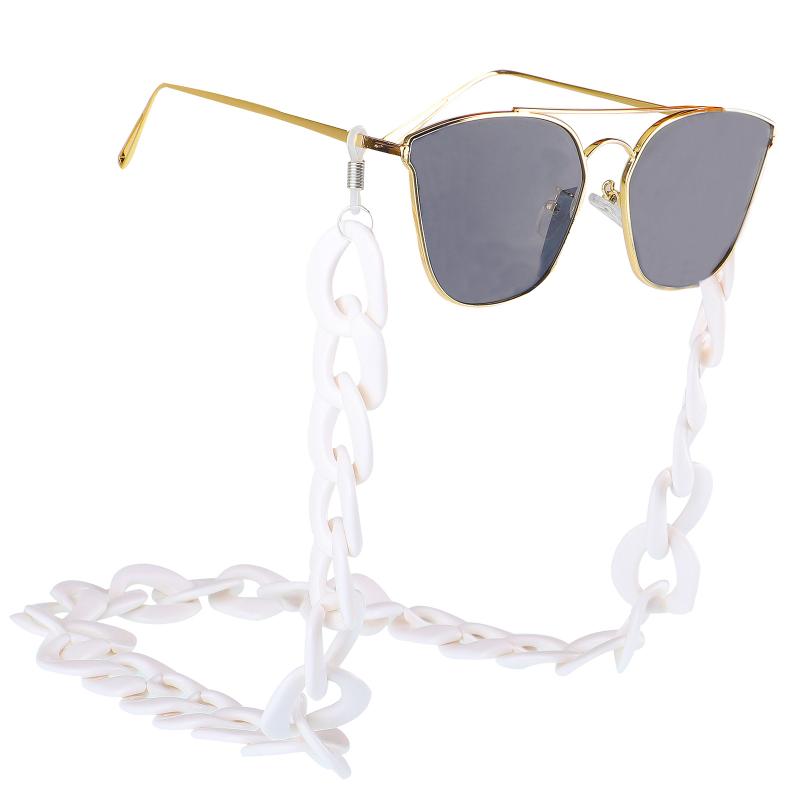 Chains - 眼鏡チェーン メンズ レディース 母の日 ギフト メガネ グラスコード ストラップ アクリル シンプル ヴィンテージ風 ホワイト ブラック おしゃれ かわいい 落下防止 紛失対策 滑り止め 軽量 アクセサリー 普段使い