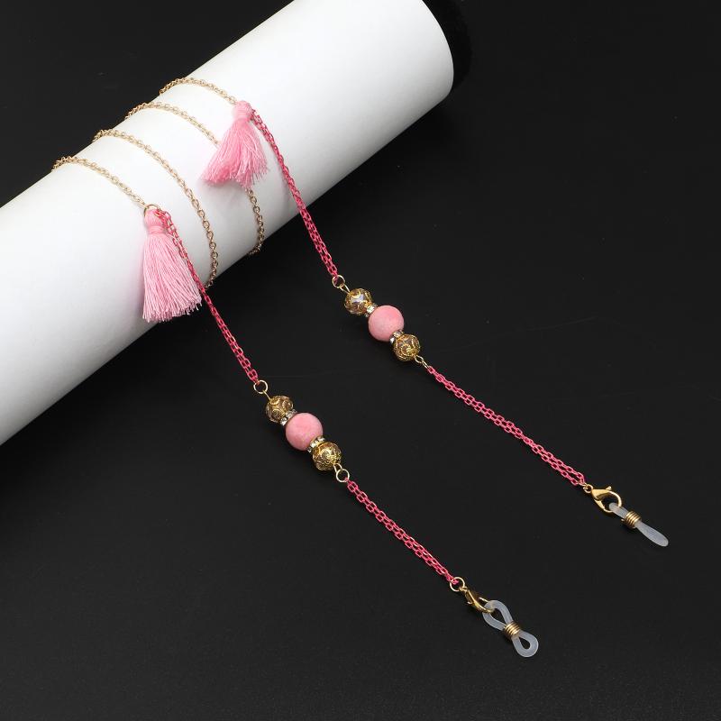 眼鏡チェーン メンズ レディース 母の日 ギフト カラフル マット タッセル ビーズ ハンドメイド 金属製..