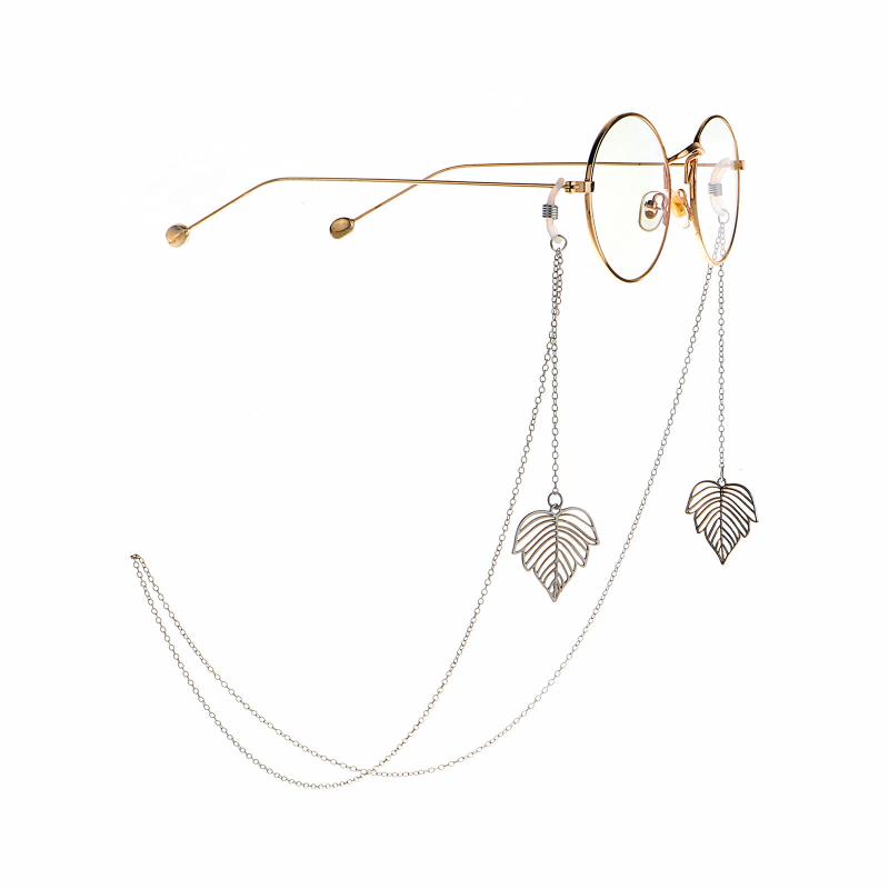 メガネチェーン メンズ レディース 母の日 ギフト リーフ 葉 ペンダント チャーム 滑り止め 銅製 メタ..