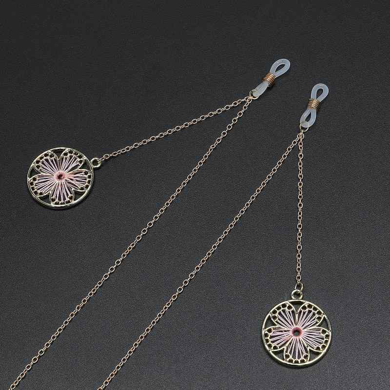 其它 - メガネチェーン レディース 母の日 ギフト 滑り止め 金属 ゴールド ピンク 花 ペンダント 眼鏡ストラップ グラスコード おしゃれ かわいい 華やか 銅 アクセサリー 普段使い 小物 フェミニン 上品 紛失防止 高級感 大人