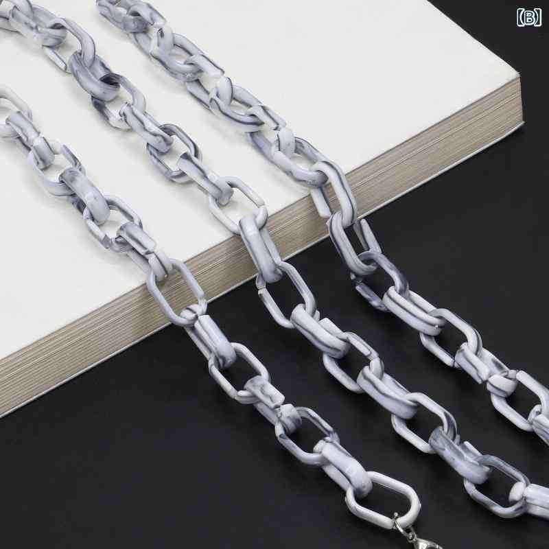 メガネチェーン レディース 母の日 ギフト メンズ 樹脂 アクリル ターコイズ 水墨 ...