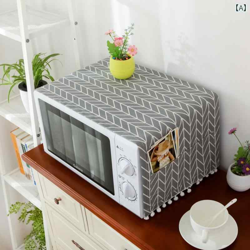 Table Runners - レンジカバー オーブン用 家電保護 綿 麻 リネン コットン 北欧風 ナチュラル 防塵 ほこり除け 長方形 キッチン用品 台所小物 インテリア 雑貨 シンプル グレー イエロー グリーン 多機能 おしゃれ 便利グッズ 収納 汚れ防止 お手入れ簡単