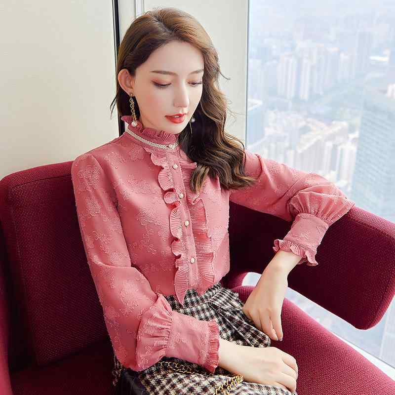 ・素材: シフォン、ポリエステル・素材含有量: 90%〜95%・柄: 無地・スタイル: 通勤、エレガント、カーディガン・フィット感: スリム・ネックライン: スタンドカラー・袖のタイプ: レギュラー・袖丈: 長袖・カラー展開: ピンク・サイズ展開: S、M、L、XL、XXL・対象: レディース