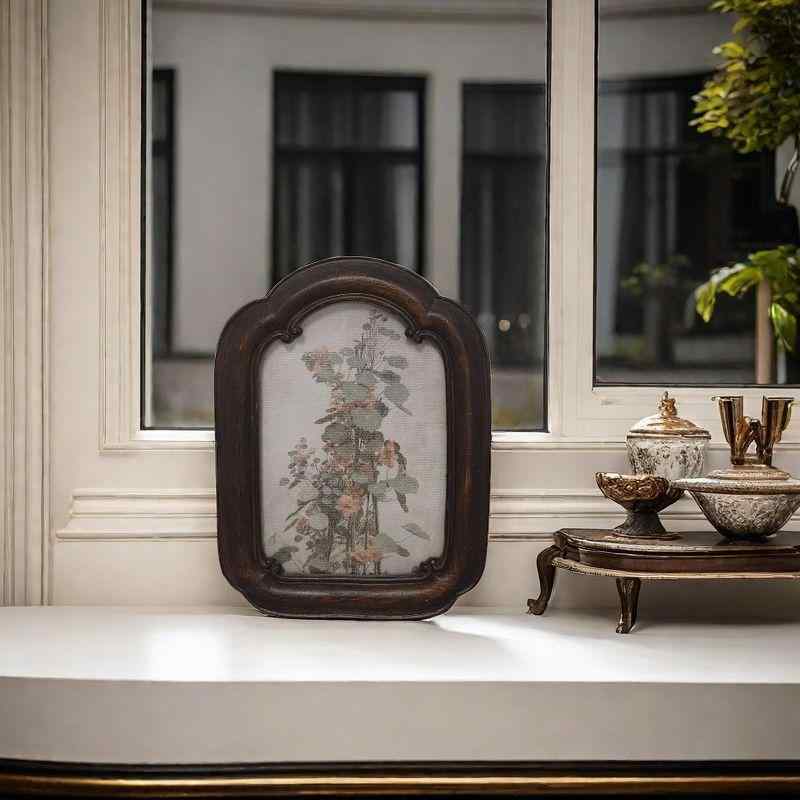 Interior Accessories - フォトフレーム 写真立て 額縁 欧風 アンティーク調 レトロ 高級感 樹脂 彫刻 ハンドメイド リビング 寝室 玄関 インテリア 雑貨 装飾 長方形 アーチ型 クラシック おしゃれ かわいい 木目 ブラウン ゴールド