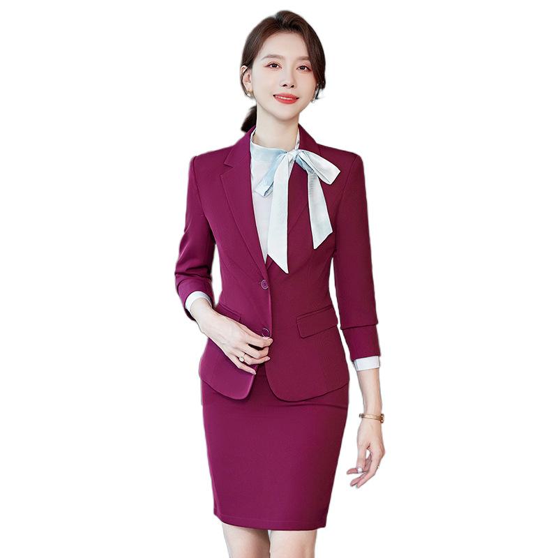 スーツ レディース セットアップ スカート パンツ 制服 春夏 テーラードジャケット オフィスウェア 接客 ホテル 美容院 ブラック ブルー ワインレッド 大きいサイズ ポリエステル ストレッチ エレガント きれいめ