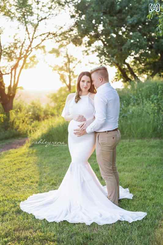 ワンピース レディース 妊婦 マタニティフォト 撮影用 記念写真 ドレス マキシ丈 半袖 オフショルダー レース マーメイドライン フレア コットン 伸縮性 無地 エレガント 欧米風 ヴィンテージ 白 ピンク ワインレッド