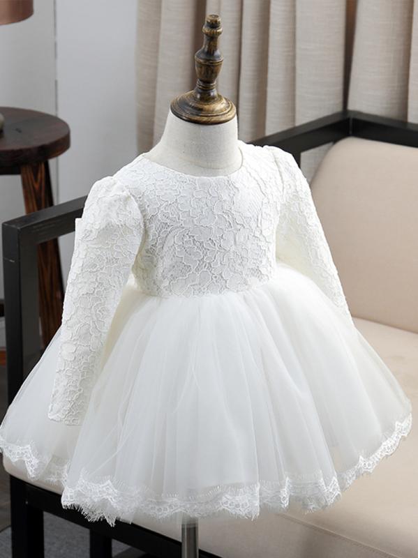 ワンピース キッズ 女の子 裏起毛 長袖 プリンセスドレス チュチュ レース チュールスカート 子供服 フォーマル 結婚式 発表会 パーティー 1歳 誕生日 七五三 お呼ばれ 秋冬 暖かい 防寒 ホワイト ピンク レッド 100-150cm