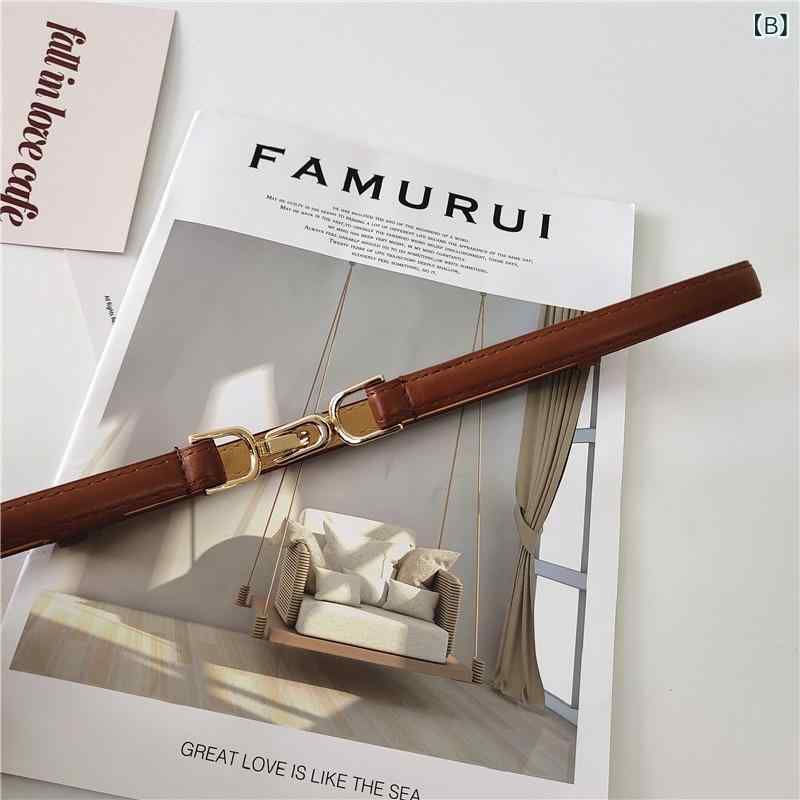 ベルト レディース ウエストマーク 細め 合成革 フェイクレザー 55-95cm サイズ調...