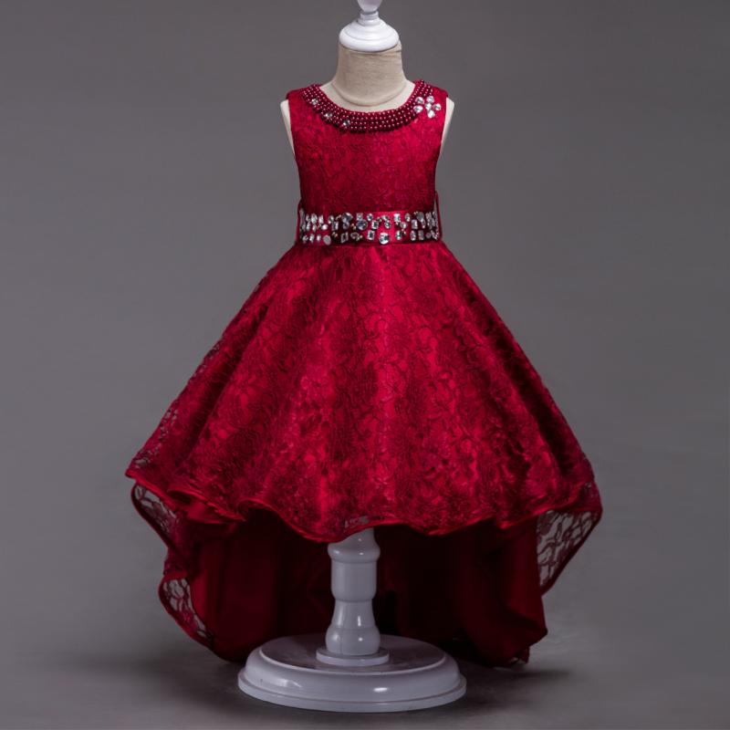 ドレス 女の子 キッズ プリンセス ロングドレス ワンピース 子供服 発表会 結婚式 パーティー フラワーガール チュール レース ビーズ 刺繍 トレーン ロング丈 フォーマル 高級感 かわいい 舞台衣装 演出服 赤 黒 シャンパン オールシーズン