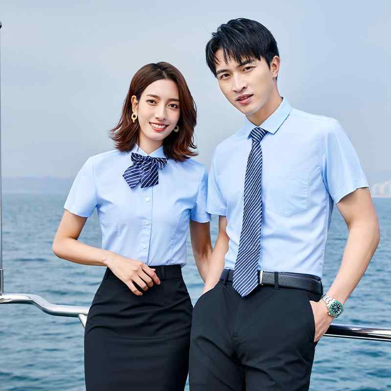 乐天商城 - シャツ メンズ レディース 春夏 半袖 ビジネス オフィス 制服 ブラウス トップス 襟 ボタン 無地 スリム フィット ポリエステル モダール 高級感 爽やか 清潔感 きれいめ 上品 快適 ホワイト ブラック グレー