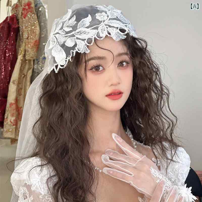 ・カテゴリ: ヘッドドレス・素材: オーガンジー・スタイル: レトロ・対象: レディース・: ウェーブ・種類: 柄物・用途: 結婚式、誕生日、祝日・カラー: ホワイト・仕様: ロング、フレンチスタイル