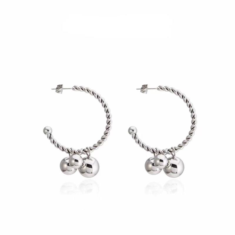 By Color - ピアス レディース シルバー アクセサリー ジュエリー 耳飾り 丸玉 グラデーション ミニマル シック 上品 着脱式 幾何学 ラウンド 春夏 通勤 普段使い オフィス 高級感 かわいい シンプル きれいめ 大人 電気メッキ加工