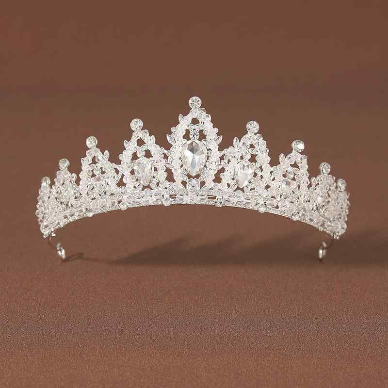 乐天商城 - ティアラ レディース 王冠 クラウン ヘッドドレス ヘアアクセサリー ブライダル ウェディング 結婚式 ハンドメイド ビーズ ビジュー 合金 シルバー 豪華 ゴージャス プリンセス 誕生日 発表会 ドレス バロック 華やか