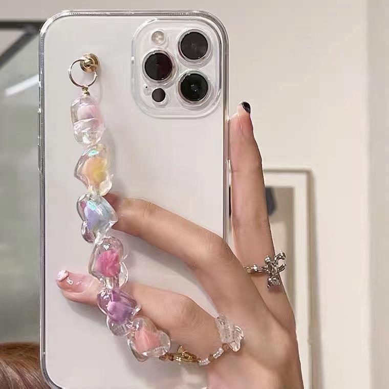 Entertainment, Talents - ブレスレット レディース アクリル オーロラ ハート 星型 DIY ハンドメイド パーツ 飾り 滑り止め 腕輪 携帯ケース スマホアクセ ビーズ ストラップ チャーム 普段使い カラフル レインボー かわいい 幾何学模様
