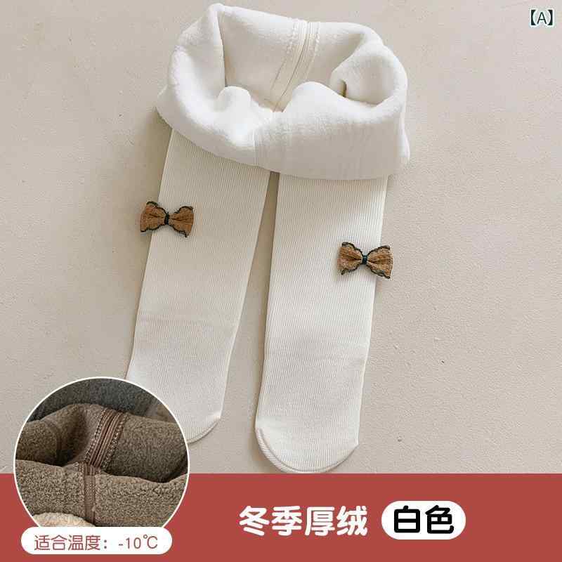 タイツ 女の子 子供 秋冬 裏起毛 極厚 防寒 暖かい コットン 綿 リボン レギンス ...