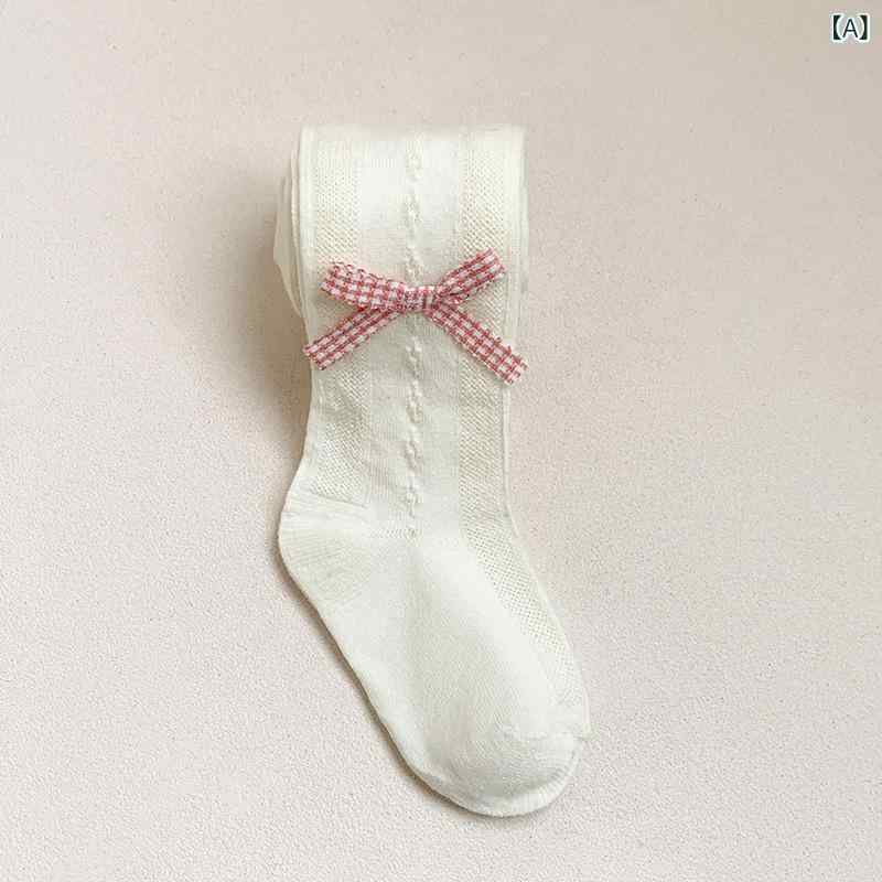タイツ 女の子 ベビー キッズ 春夏 メッシュ 通気性 吸汗 薄手 無地 ジャガード リ...