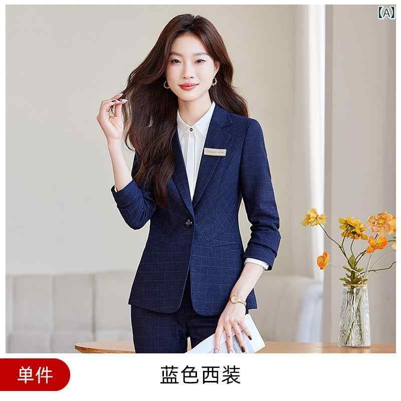 セットアップ レディース テーラードジャケット ロングパンツ 事務服 通勤 受付 2...