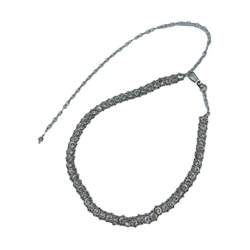 Other - ウエストチェーン レディース ラインストーン ジルコニア 高級感 金属 華奢 細め ドレス ワンピース アクセサリー シルバー ゴールド オールシーズン きれいめ パーティー 結婚式 二次会 華やか 上品 ベルト
