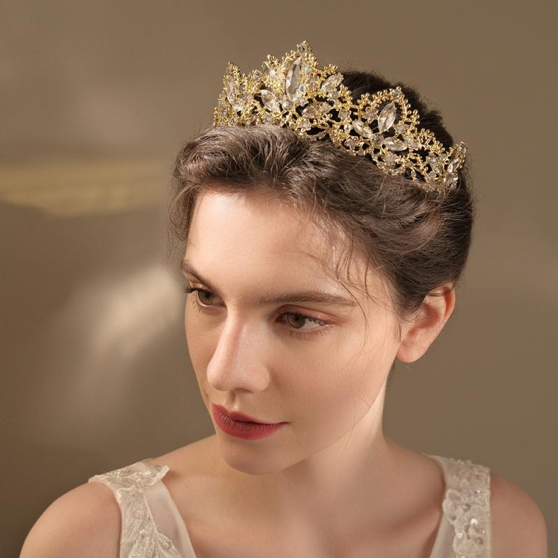 ティアラ レディース キッズ 女の子 クラウン ヘッドドレス 髪飾り ウェディング 結婚式 誕生日 パーティー 欧米風 ヴィンテージ風 ジルコニア ラインストーン キラキラ ケーキトッパー 豪華 華やか 高級感 ゴールド シルバー