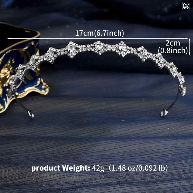 フロントップ楽天市場店のカチューシャ レディース ラインストーン ビジュー ヘアアクセサリー 高級感 上品 エレガント キラキラ 細め スリム 通勤 デート お呼ばれ 髪飾り 華やか 大人かわいい きれいめ パーティー フォーマル 秋冬 爪留め｜アングル2
