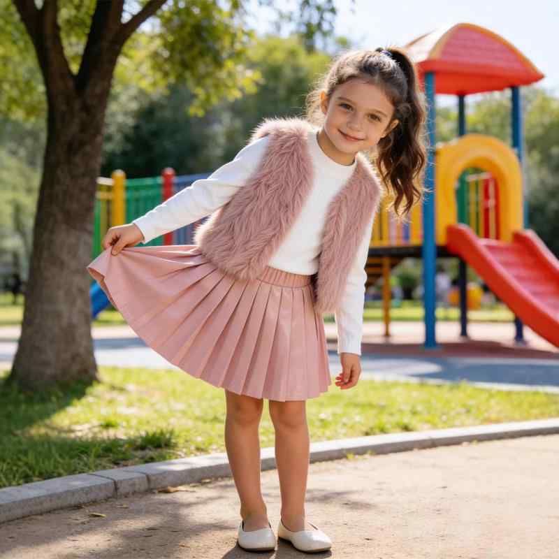 ・カテゴリ: 子供服セット・対象: 女の子・スタイル: 欧米風・セット内容: スカートセット・セット点数: 3点セット・対象年齢: 3〜8歳・袖丈: 長袖・生地加工: ソフト加工・厚さ: 裏起毛・柄: 無地・主な素材: 綿65%・着脱方式: プルオーバー・カラー展開: カーキ、ブラウン、ピンク・サイズ展開: 2-3Y、4Y、5Y、6Y、7Y