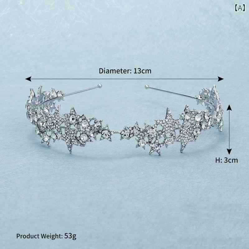 カチューシャ レディース 結婚式 パーティー 撮影 ブライダル 星 ラインストーン ...