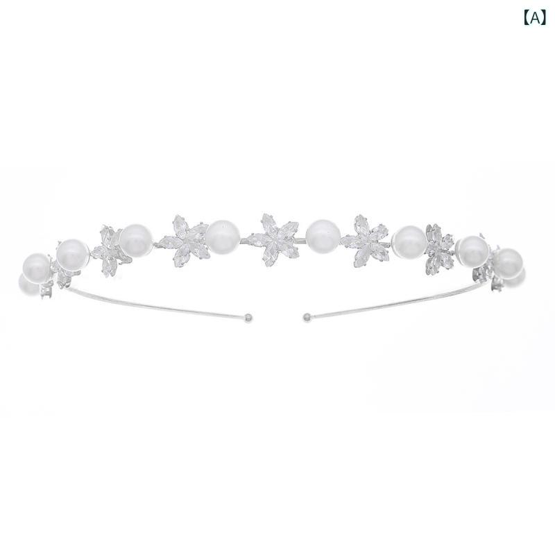 カチューシャ レディース ブライダル 花嫁 ヘアアクセサリー ヘッドドレス パール ...