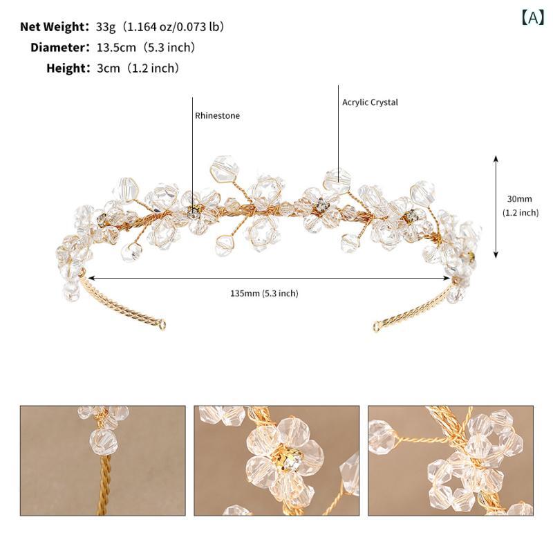 カチューシャ レディース ヘアアクセサリー 髪飾り ヘッドドレス 水晶 クリスタル ...