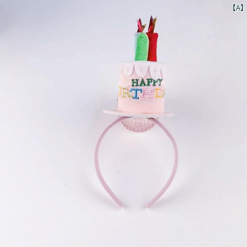 Cachucha - カチューシャ 男の子 女の子 誕生日 バースデー ケーキ キャンドル ろうそく 帽子 ヘアアクセサリー ヘッドドレス パーティー お祝い 1歳 星 スター かわいい 布製 春夏 ハンドメイド ピンク ブルー ローズ 髪飾り