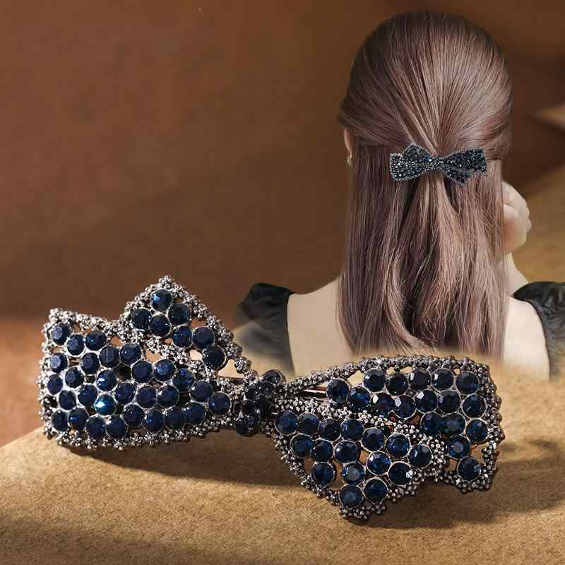 ・カテゴリ: ヘアアクセサリー・素材: 合金・加工: メッキ・種類: バレッタ・: ストレート・スタイル: シンプル、ファッション、通勤・カラー展開: ダークブルー・対象: レディース