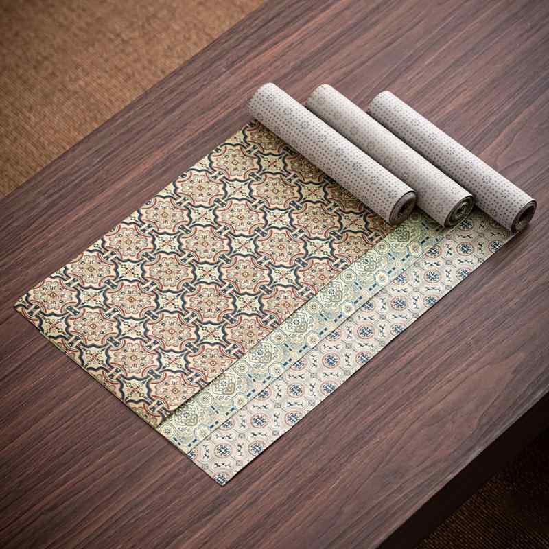 テーブルランナー ティーマット 茶器マット 茶巾 中華風 和風 禅 錦織 宋錦 滑り止め 断熱 耐熱 布製 インテリア おしゃれ 高級感 エレガント レトロ ヴィンテージ風 敷物 長方形 普段使い 来客用 茶道 オールシーズン