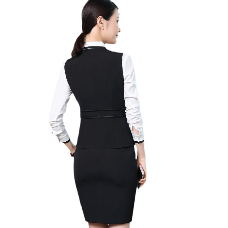 セットアップ レディース 事務服 秋冬 ベスト スカート パンツ 通勤 ビジネス フォーマル スリム タイト 痩せ見え ポリエステル 綿混 ブラック ブルー ホワイト ママスーツ シンプル 無地 高級感 清楚