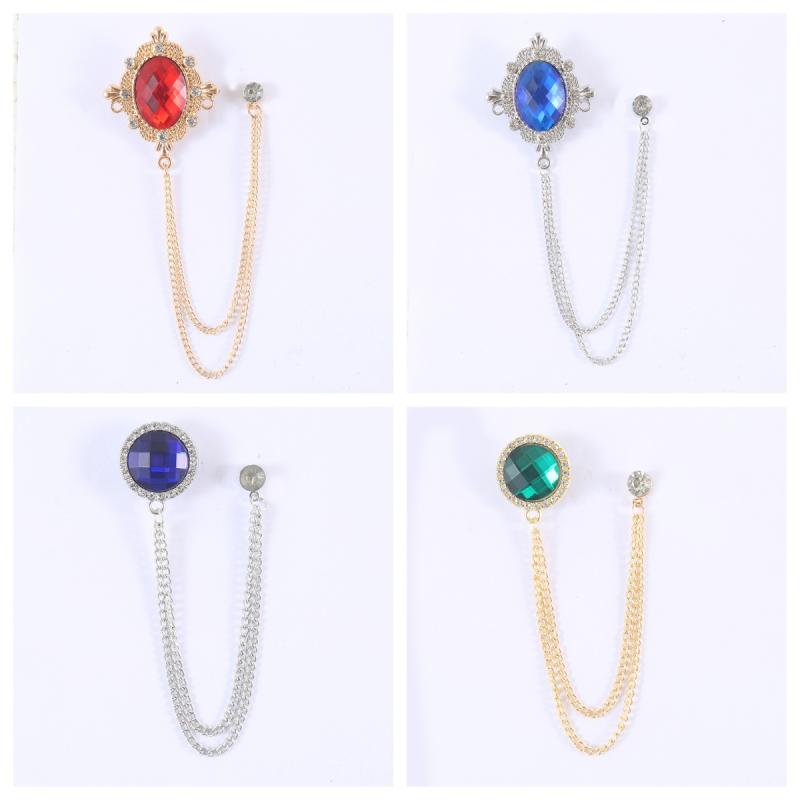 ブローチ メンズ レディース 韓国 スーツ アクセサリー 花柄 フラワー チェーン 胸元 ジルコニア 電気メッキ加工 合金 幾何学 結婚式 パーティー 普段使い おしゃれ 高級感 ゴールド シルバー ブルー 秋冬