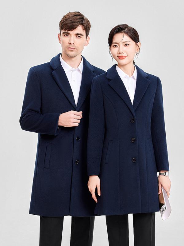 コート メンズ レディース 紳士 婦人 秋冬 厚手 防寒 ビジネス 通勤 事務服 ブラック ネイビー ミドル ロング丈 ウール調 暖かい アウター テーラード ジャケット フォーマル メルトン 高級感 無地 シンプル