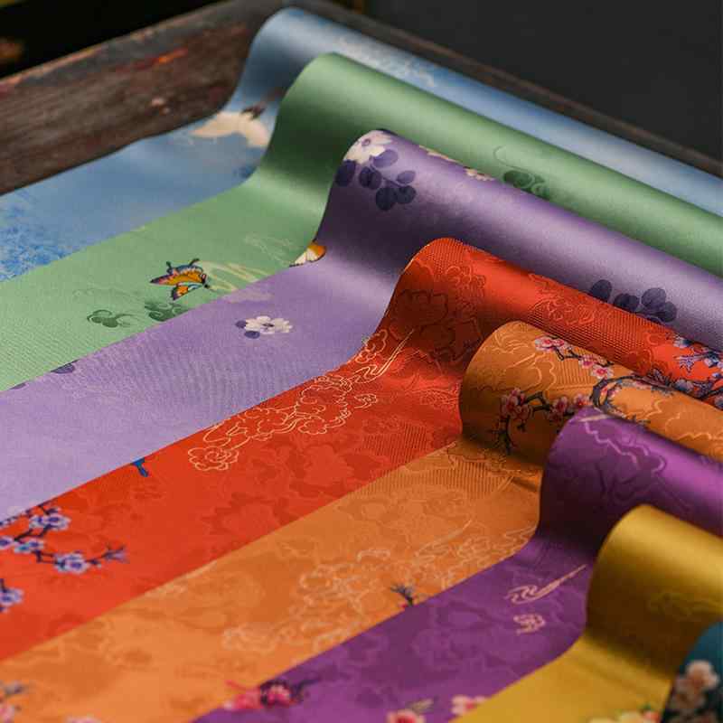 Table Runners - テーブルランナー 中国風 禅 シノワズリ センタークロス ティーマット 敷物 高級感 和モダン アジアン インテリア リビング ダイニング 書斎 ブルー レッド パープル 綿混 サテン エレガント 上品 撥水加工 調 おしゃれ