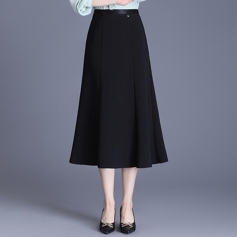 スカート レディース タイト ペンシル ロング丈 ミモレ丈 ハイウエスト スリット ストレート ブラック 黒 オフィス 通勤 事務服 仕事用 きれいめ 上品 エレガント 伸縮性 ストレッチ 秋冬 ポリエステル ボトムス 無地 膝下 Iライン frontop-13333081 フロントップ楽天市場店 パッケージ画像