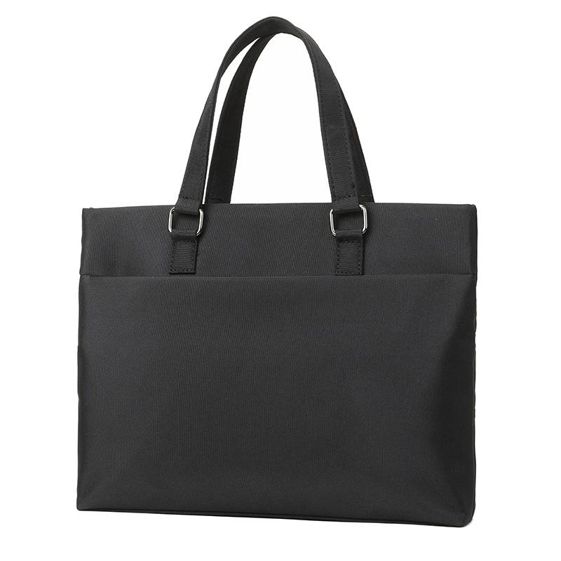 Attache Case - ビジネスバッグ メンズ ブリーフケース 書類鞄 13インチPC収納 横型 オックスフォード素材 撥水加工 軽量 負担軽減 通勤 出張 旅行 カジュアル 無地 シンプル 高級感 ブラック ブルー 春夏