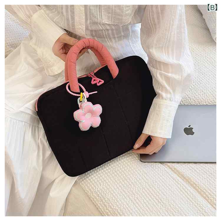 ノートパソコンバッグ メンズ レディース PCケース 鞄 ナイロン 防水 耐衝撃 通勤 普段使い タブレット アイパッド 手提げ チェック 花柄 ストリート 春夏 グレー ブラック ブルー 軽量 多収納 清潔感 かわいい