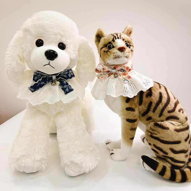 ペット スカーフ 男の子 女の子 犬 猫 バンダナ 涎掛け よだれかけ スタイ チョーカー 首輪 アクセサリー 蝶ネクタイ 高級感 かわいい オールシーズン 軽量 普段使い お祝い コットン ネイビー ピンク