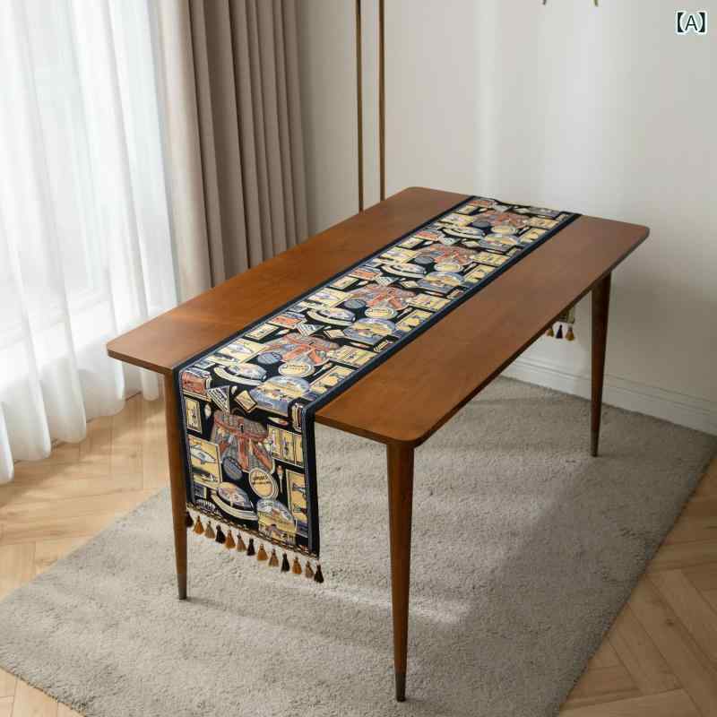 テーブルランナー オレンジ ジャガード ペイズリー柄 レトロ ヴィンテージ風 アメリカン テーブルセンター ベッドランナー テレビボード コーヒーテーブル ダイニングテーブル インテリア ポリエステル 高級感 防塵 模様替え おしゃれ パーティー シック