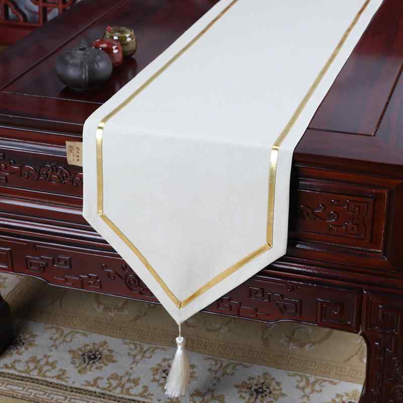 Table Runners - テーブルランナー 防水 撥水 テーブルセンター モダン シンプル 和モダン ダイニングテーブル コーヒーテーブル サイドボード ホワイト ブルー グレー ポリエステル オールシーズン 高級感 傷防止 汚れ防止 耐久性