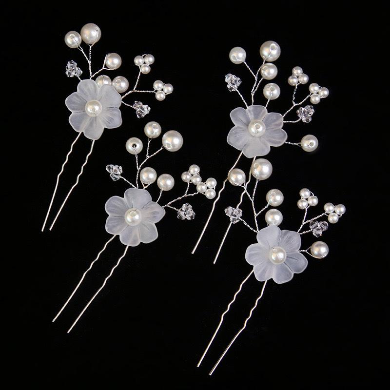ヘアアクセサリー レディース 髪飾り ヘッドドレス パール パール かんざし 花嫁 ...