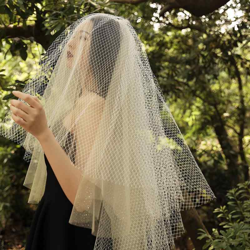ウエディングベール レディース ショート ブライダル 結婚式 披露宴 前撮り 白 ホワイト シンプル 2層タイプ チュール素材 花嫁 挙式 撮影用 小物 フォトウェディング 清楚 上品 春夏 ヴェール