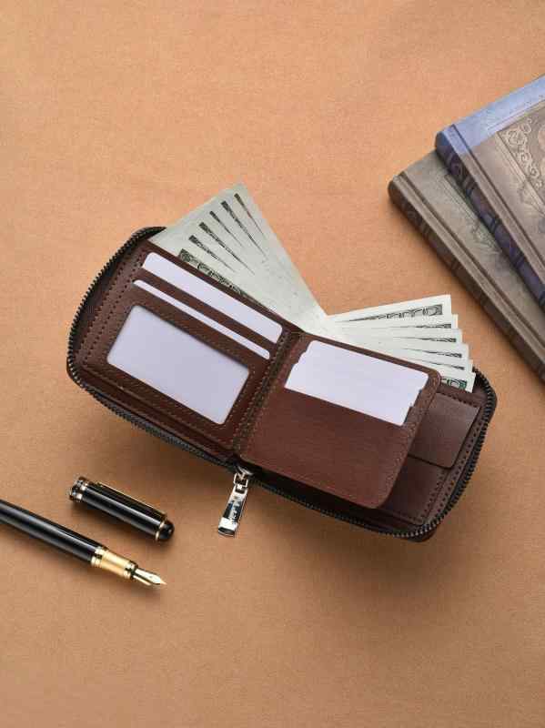 財布 メンズ 男性用 ウォレット 二つ折り財布 札入れ 小銭入れ カード入れ コインケース カードケース 紳士 大容量 多機能 PUレザー 合成革 擦れ加工 ヴィンテージ風 レトロ カジュアル アンティーク調 ジッパー ファスナー 普段使い 通勤 通学