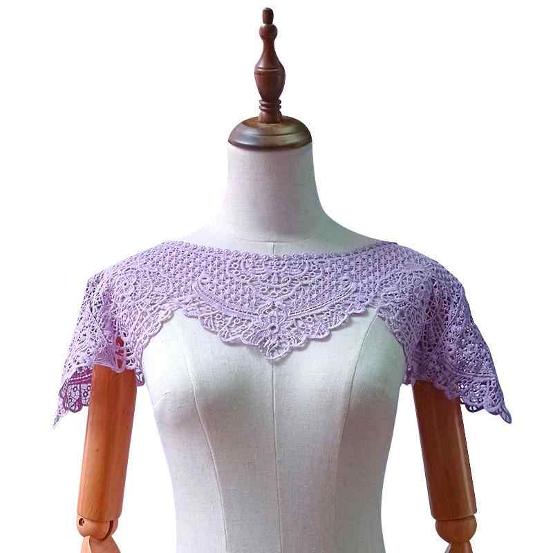 ショール レディース ケープ つけ襟 漢服風 中華風 レース 刺繍 透かし彫り 花柄 ショート丈 ボレロ 透け感 羽織り 袖あり チュール かわいい 高級感 オールシーズン 普段使い 結婚式 パーティー レッド ブラック ホワイト