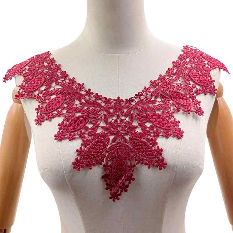 Other - 付け襟 レディース コサージュ ブローチ レース 水溶性 刺繍 花柄 透かし彫り 立体 アクセサリー 手芸材料 パーツ フォーマル ドレス ミセス 40代 ポリエステル ホワイト ブラック レッド 華やか 上品