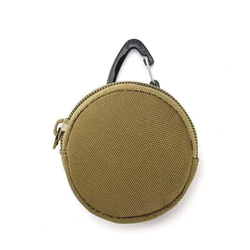 乐天商城 - 小銭入れ メンズ レディース MOLLE アウトドア スポーツ ポーチ イヤホン用 キーホルダー ラウンド型 コインケース ナイロン 耐摩耗性 軽量 ミリタリー ブラック カーキ アーミーグリーン 通勤 収納 丈夫 多機能