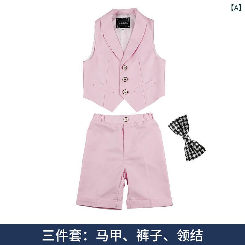 スーツ キッズ 男の子 セットアップ 上下セット 3点セット 4点セット 半袖シャツ ...